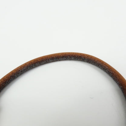 Hermes Jumbo Hook Braided Leather and Metal, Brown, Leather, Bracelet