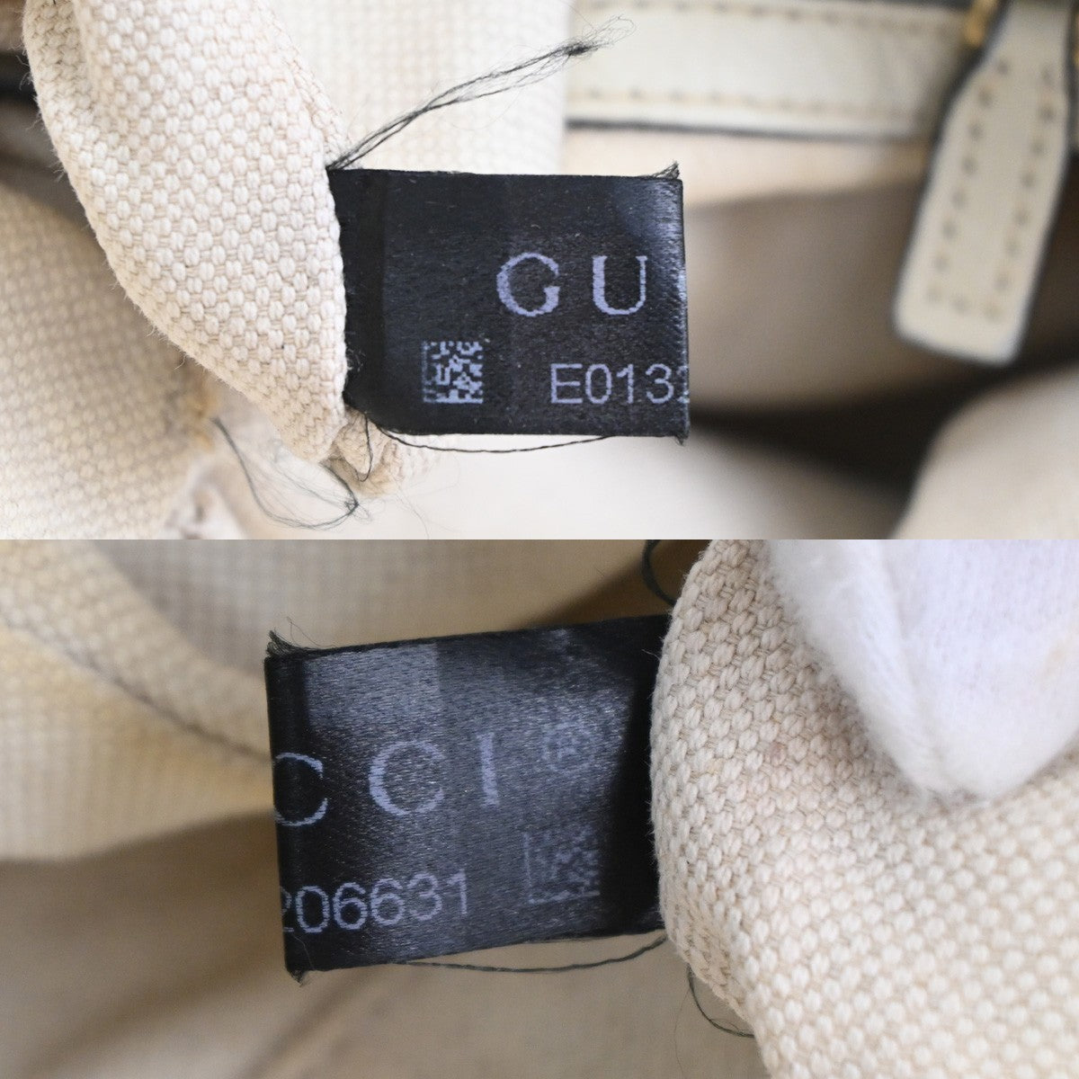 Gucci Twill Satchel Leather, White, Leather, Shoulder Bag