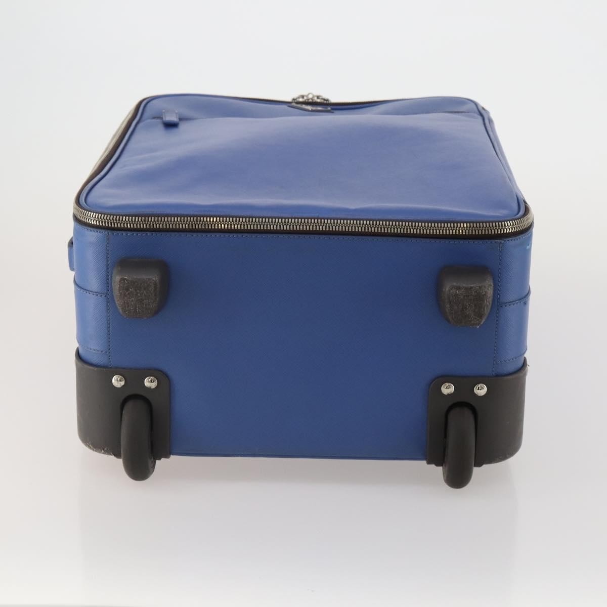 Prada Travel Saffiano Leather, Blue, Leather, Travel Bag