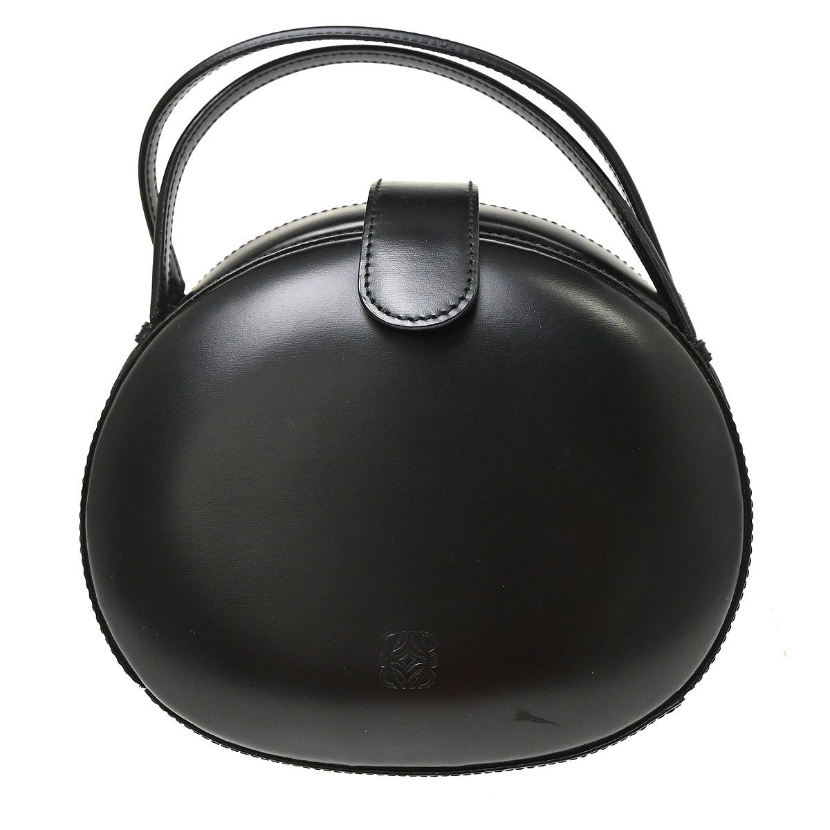 Loewe Anagram Leather, Black, Leather, Handbag