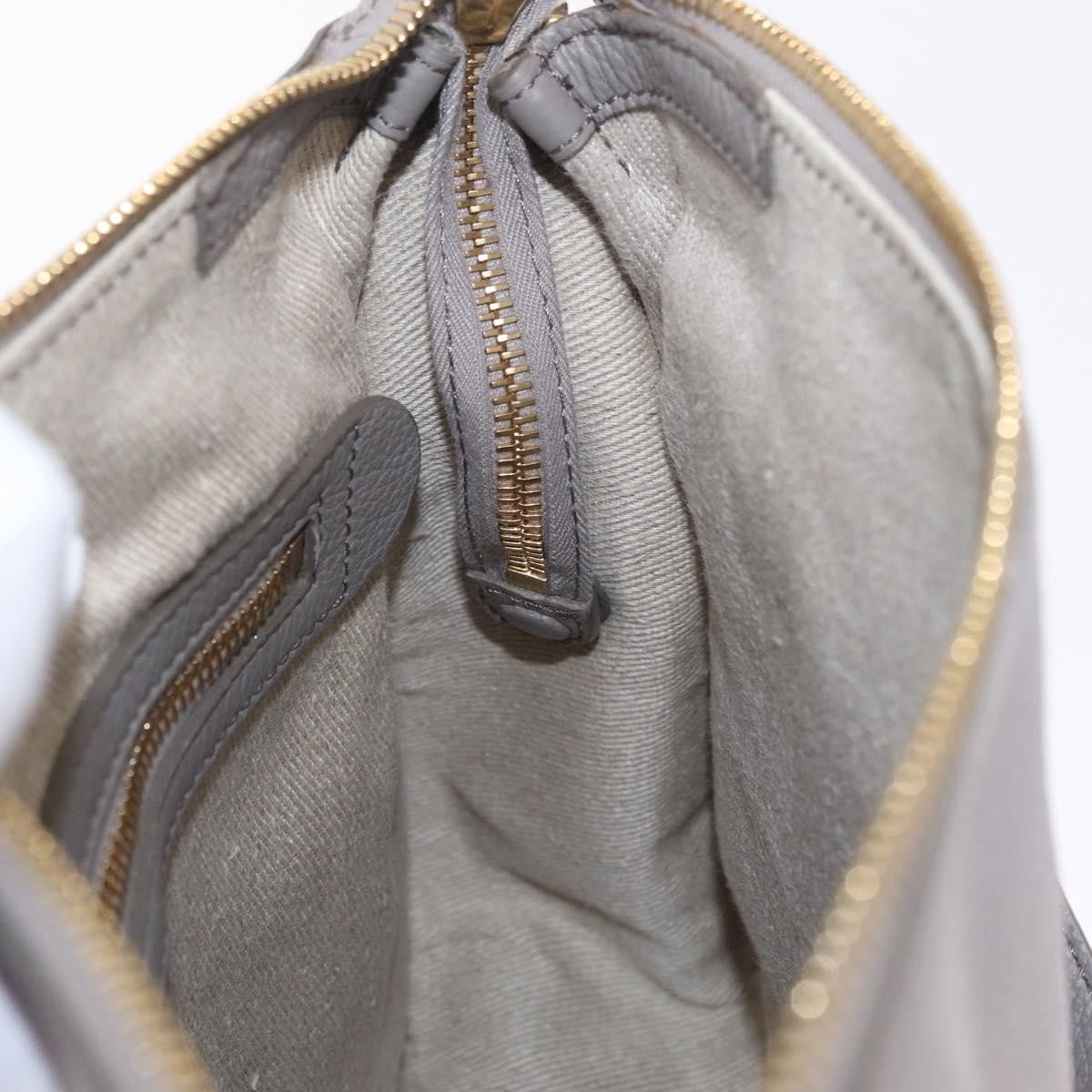 Chloe Marcie Satchel Leather, Gray, Leather, Handbag