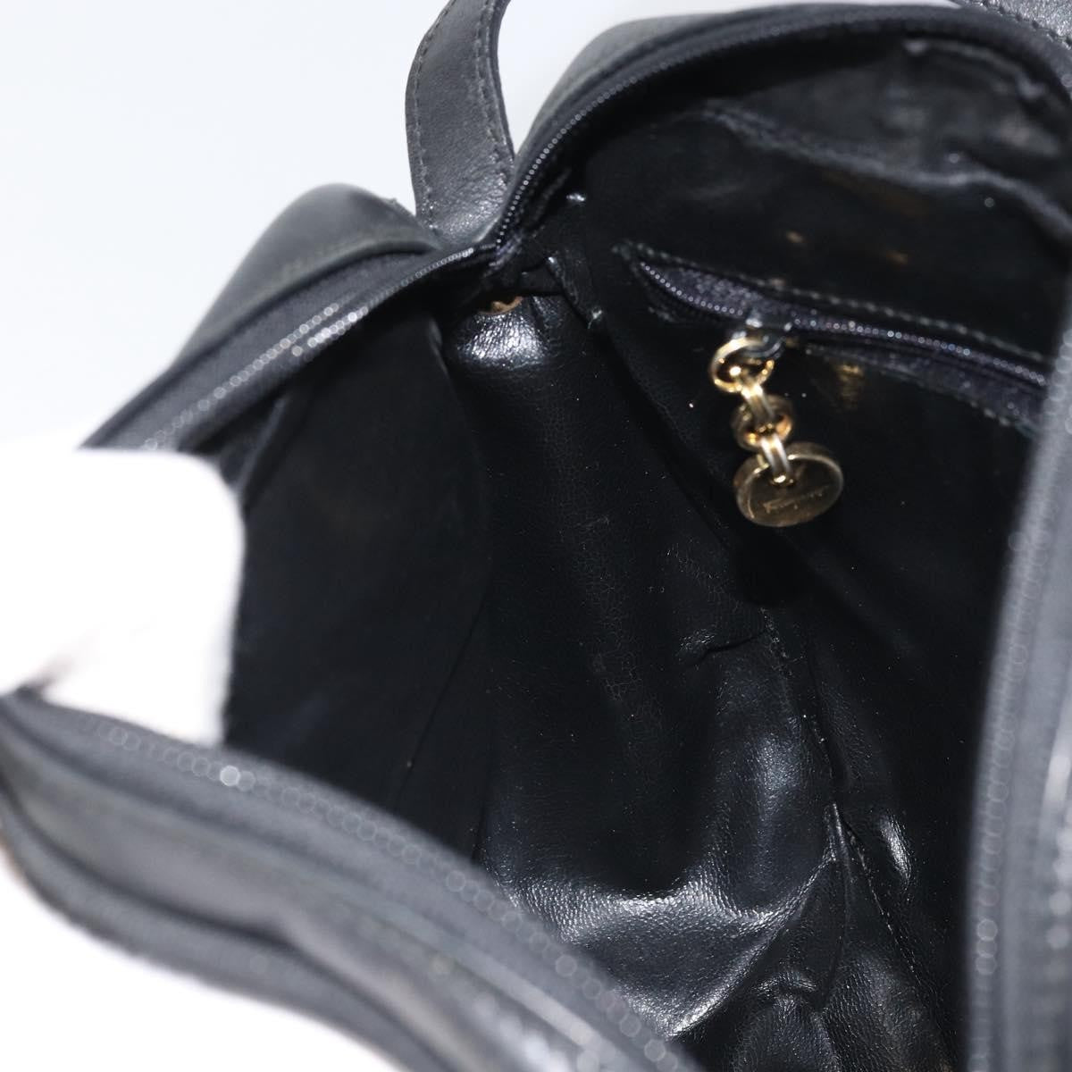 Salvatore Ferragamo Vara Bow camera Leather, Black, Leather, Shoulder Bag