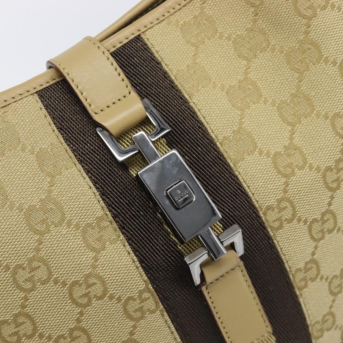 Gucci Jackie GG Canvas and Leather, Beige, Canvas, Tote Bag
