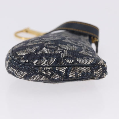 Christian Dior Vintage Saddle Zip Coin Purse Diorissimo Canvas, Navy, Canvas, Clutch