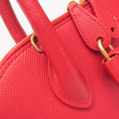 Balenciaga Logo Ville Leather, Red, Leather, Handbag