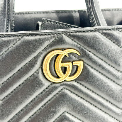 Gucci GG Marmont Tote Matelasse Leather, Black, Leather, Tote Bag