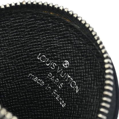 Louis Vuitton Round Coin Purse Limited Edition Monogram Silk, Black, Leather, Wallet