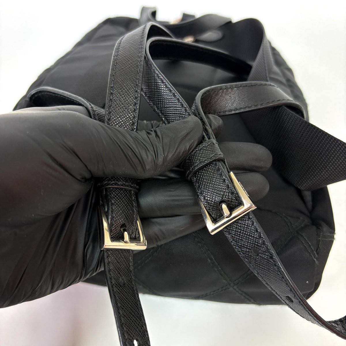 Prada Zip Sling Re-Nylon, Black, Nylon, Backpack