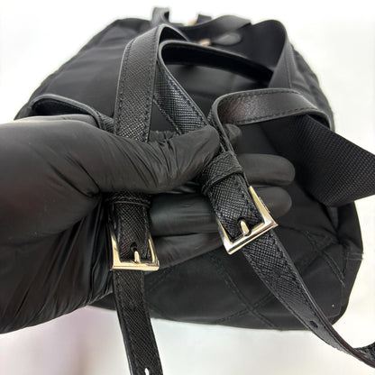 Prada Zip Sling Re-Nylon, Black, Nylon, Backpack