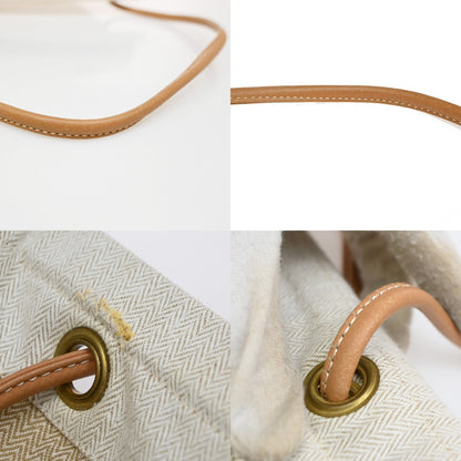 Hermes Aline Toile, Beige, Cotton, Handbag