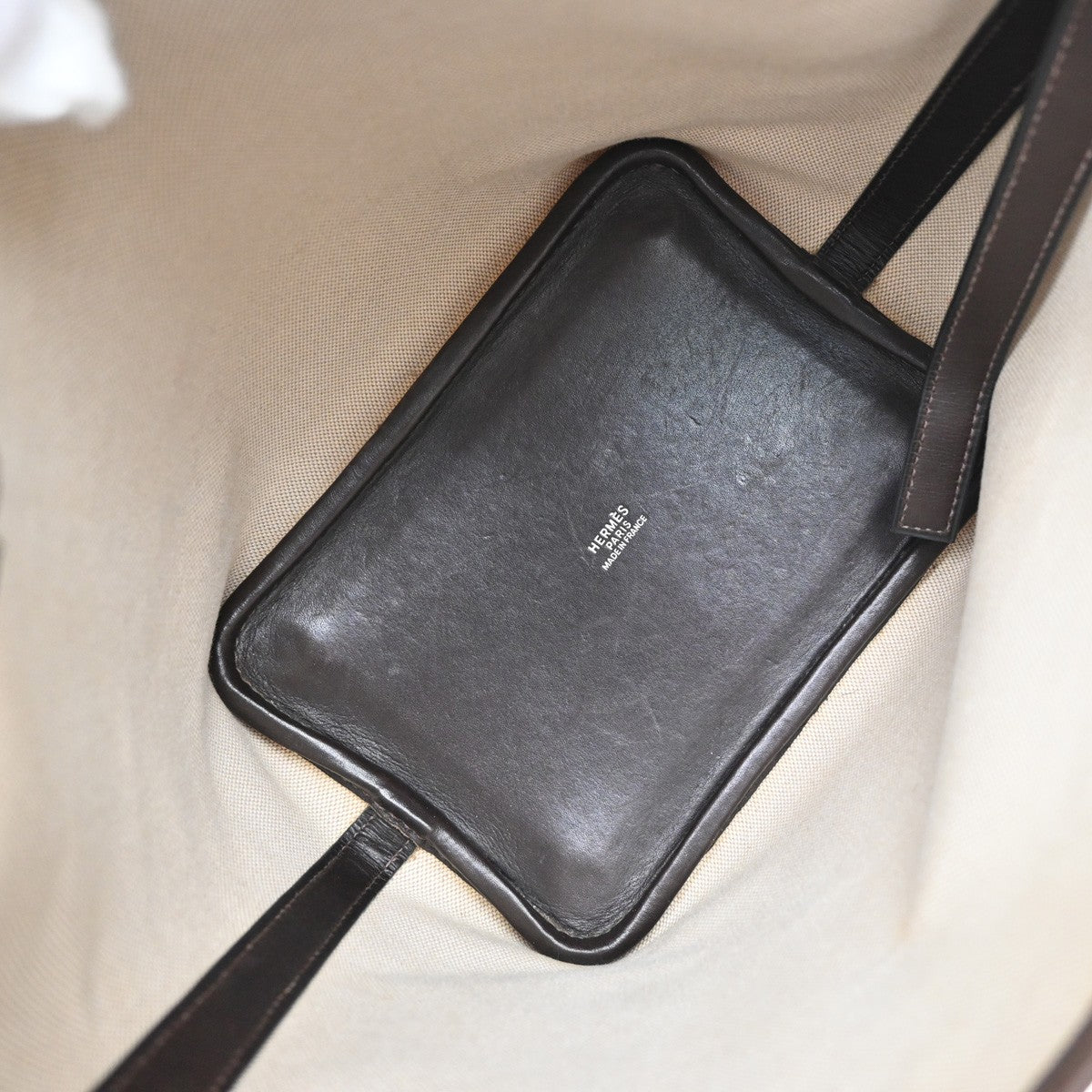 Hermes Picotin Toile and Leather, Beige, Canvas, Toiletry Case