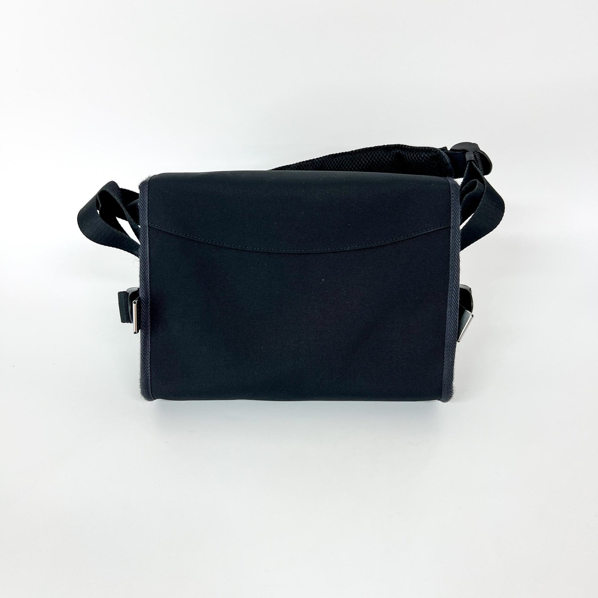 Celine Logo Trekking Messenger Nylon, Black, Nylon, Crossbody Bag