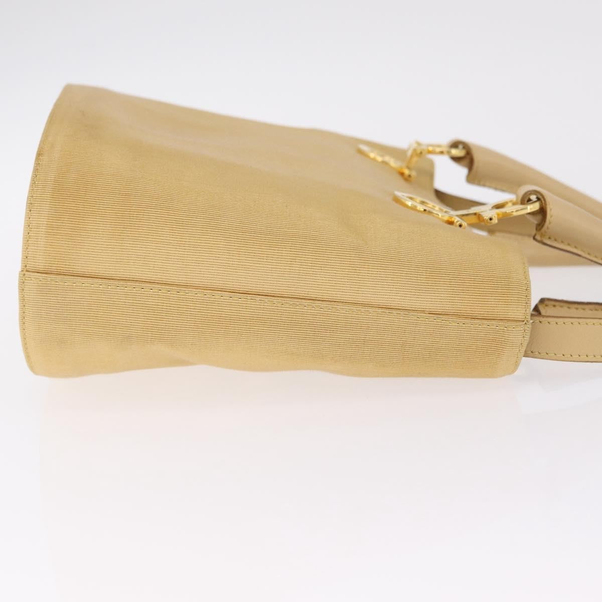 Salvatore Ferragamo Gancini Tote Canvas, Beige, Canvas, Tote Bag