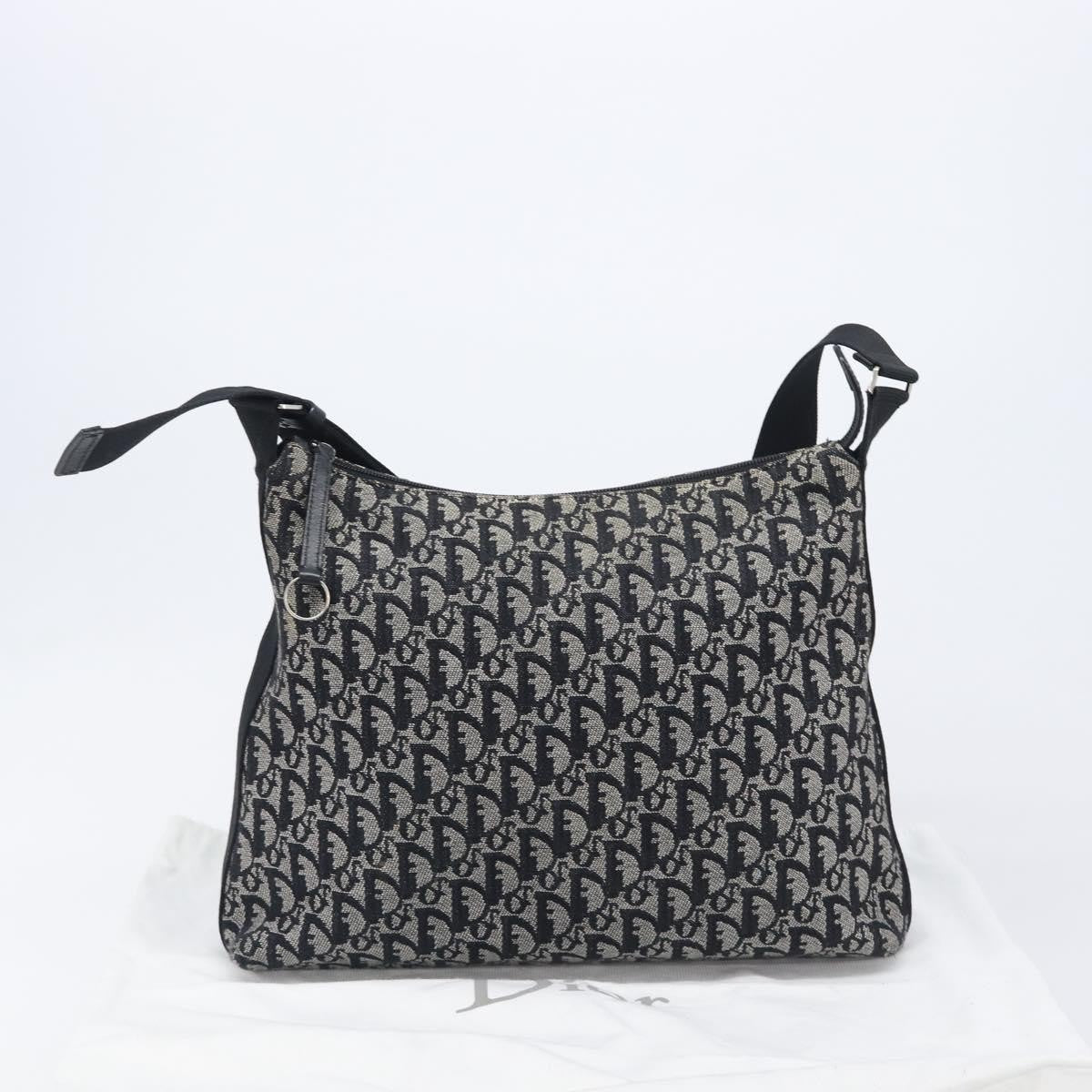 Christian Dior Vintage Trotter Messenger Diorissimo Canvas, Gray, Canvas, Handbag