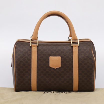 Celine Boston Triomphe XL Coated Canvas, Brown, PVC, Handbag