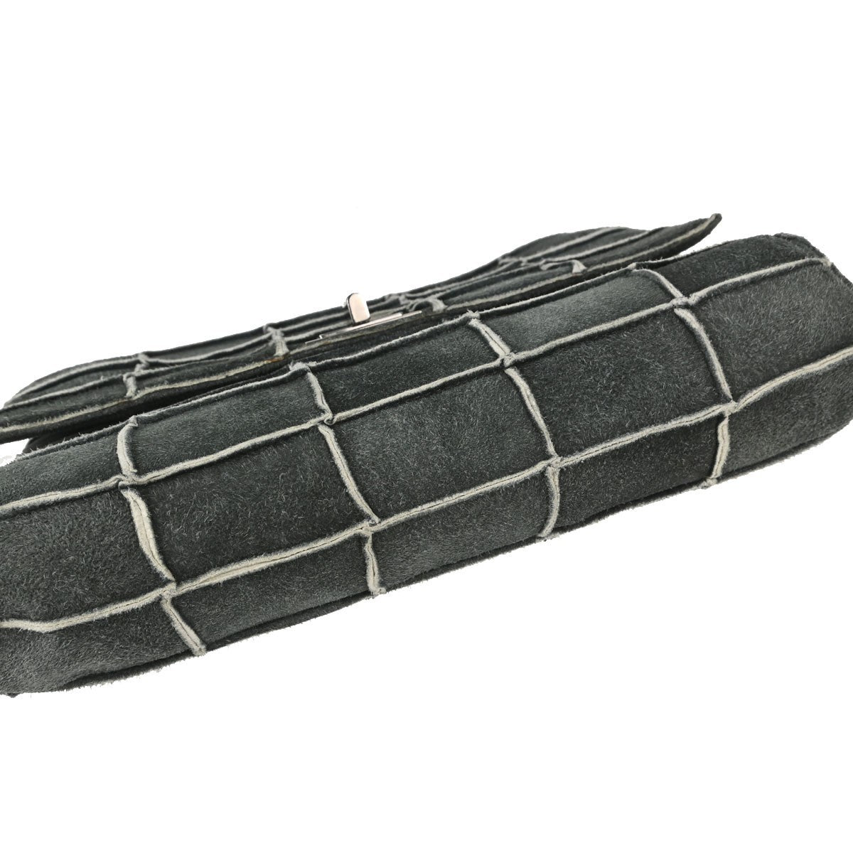 Chanel Accordion Reissue Flap Patchwork Suede, Gray, Suede, Handbag