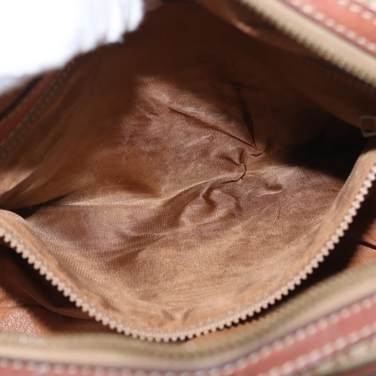 Celine Vintage Macadam Canvas and Leather, Beige, Canvas, Shoulder Bag
