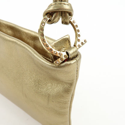 Salvatore Ferragamo Gancini Leather, Gold, Leather, Crossbody Bag