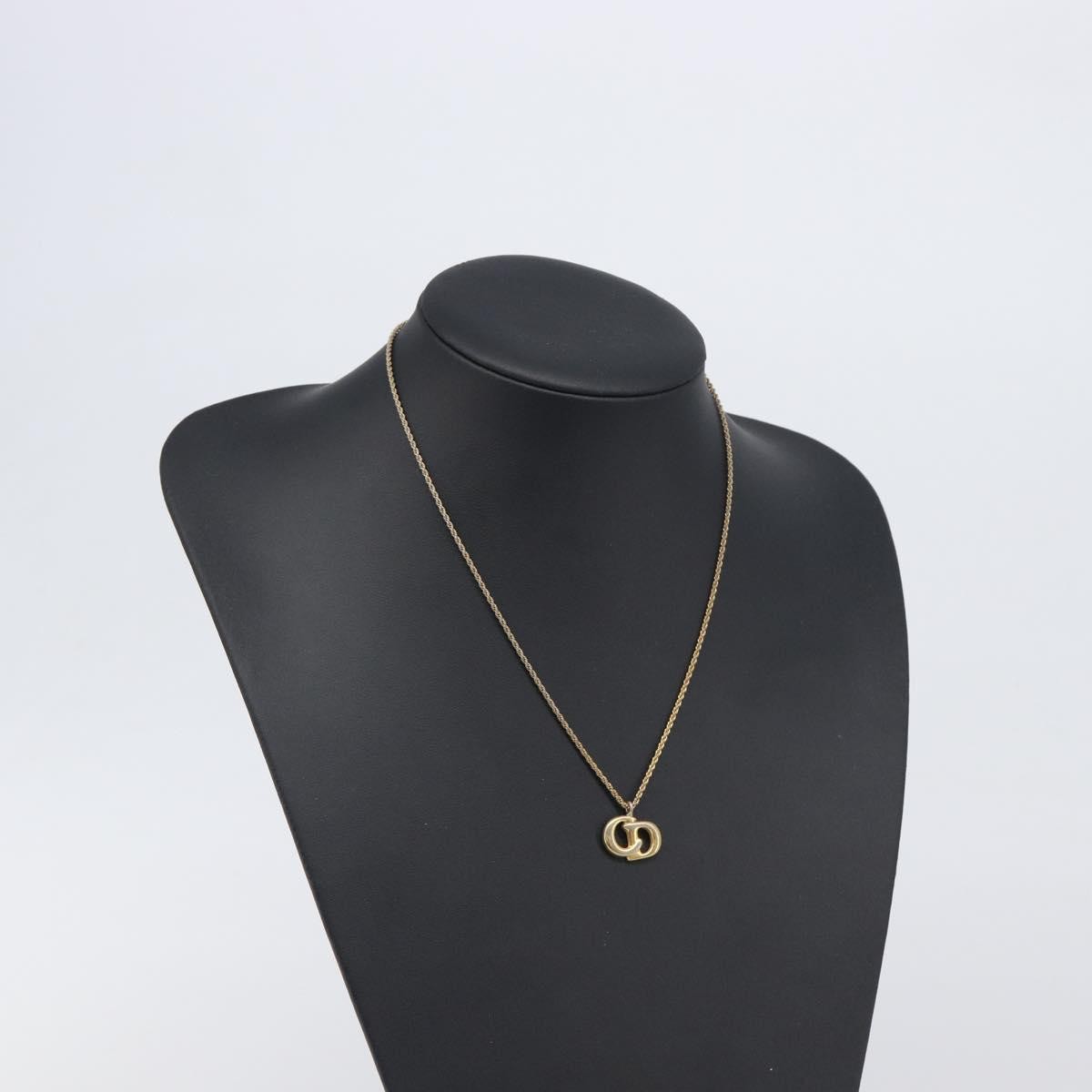 Christian Dior Vintage CD Pendant Metal, Gold, Metal, Necklace