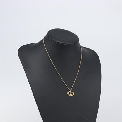 Christian Dior Vintage CD Pendant Metal, Gold, Metal, Necklace