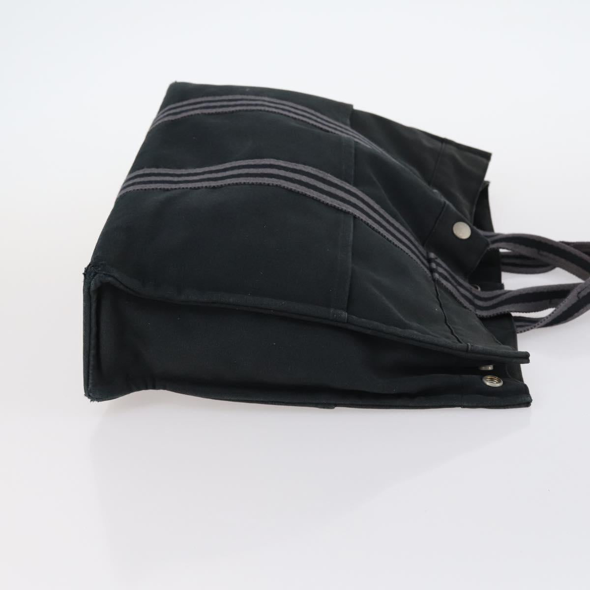 Hermes Fourre Tout Tote Canvas, BLACK, CANVAS, Handbag