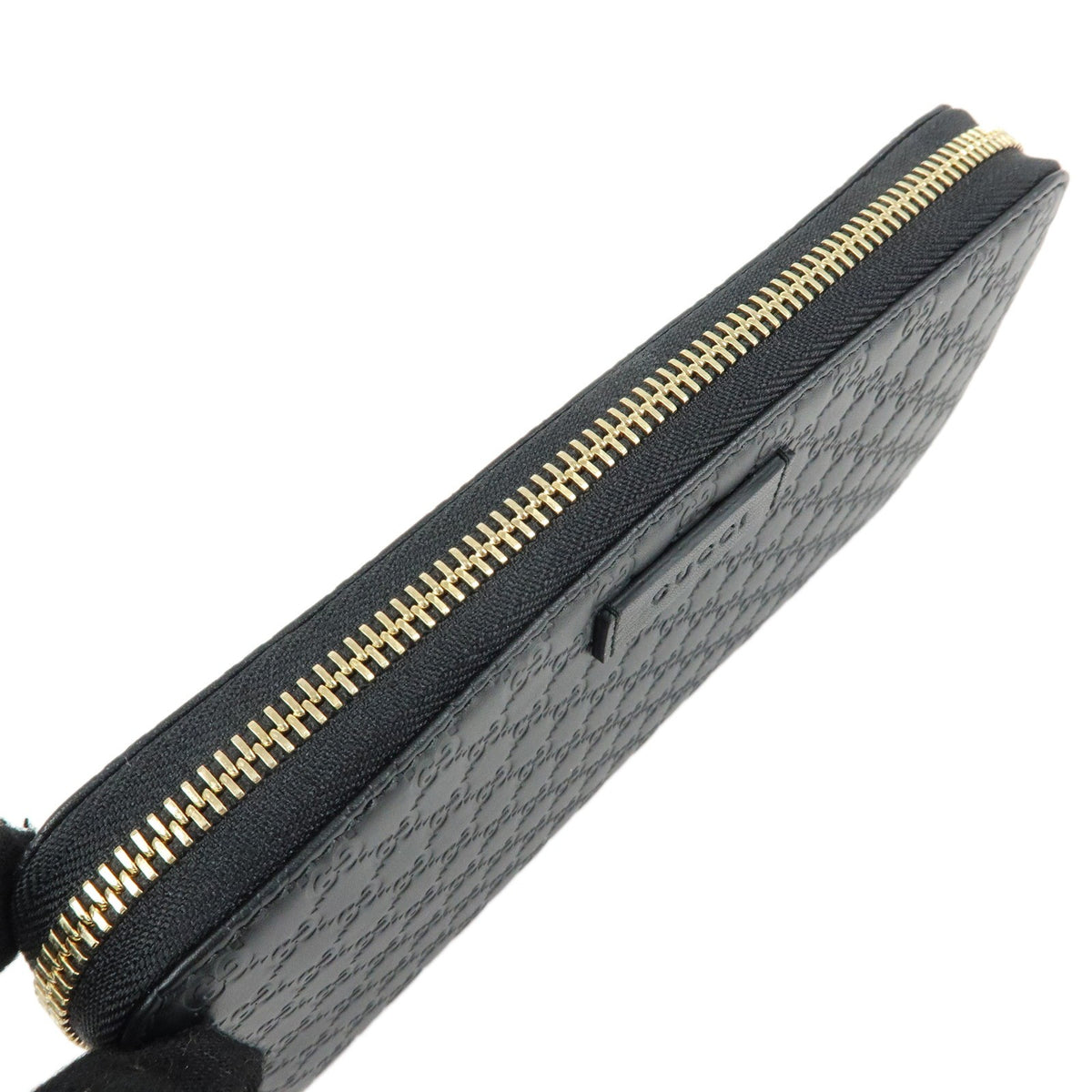 Gucci Zip Organizer Microguccissima Leather, Black, Leather, Wallet