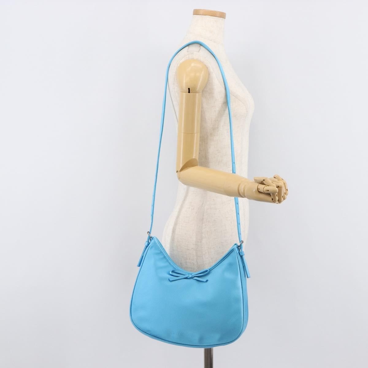 Balenciaga Leopolda Satin, Blue, Satin, Shoulder Bag