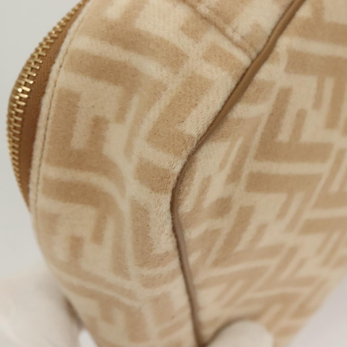 Celine Vintage Toiletry Macadam Coated Canvas, Beige, Canvas, Toiletry Case