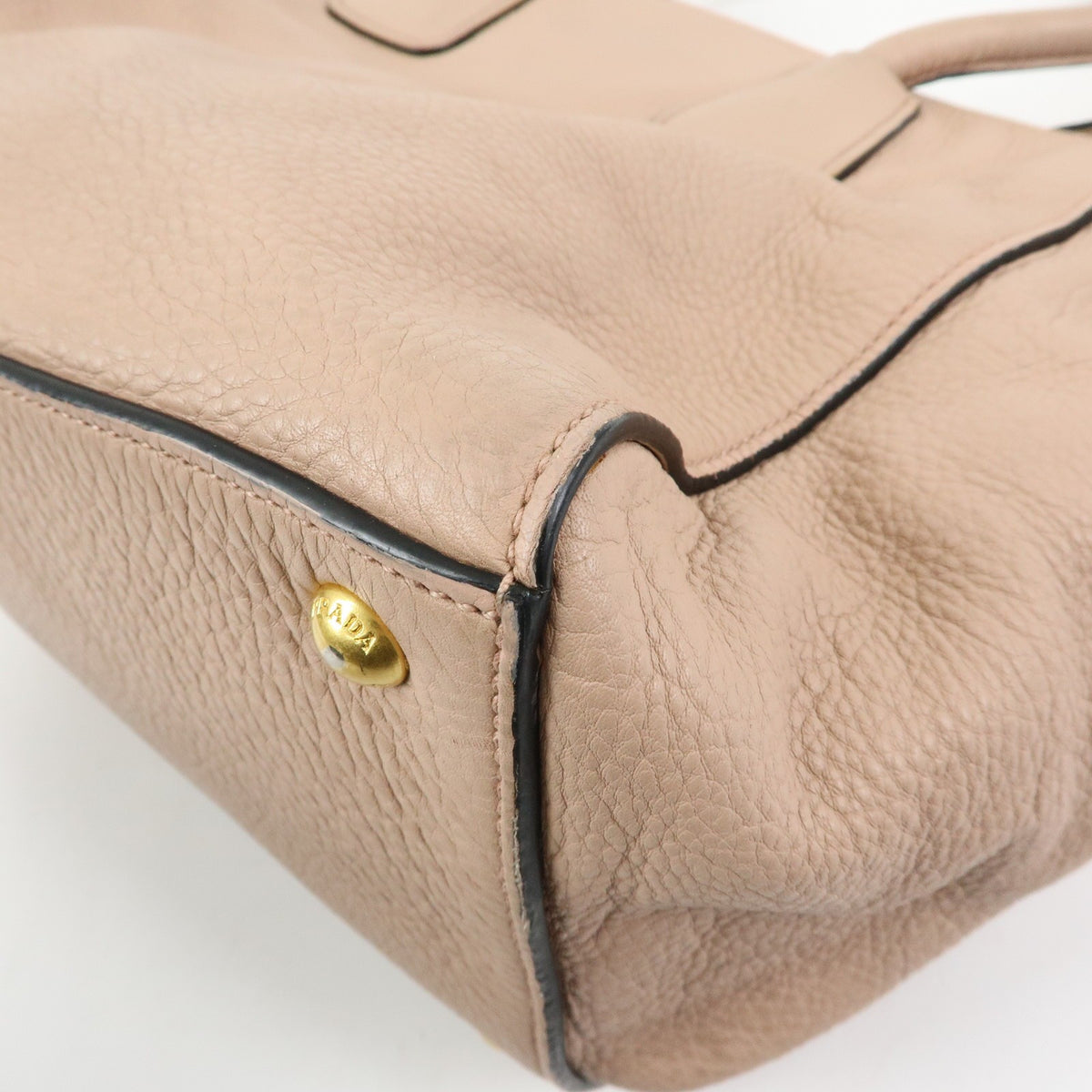 Prada Front Pocket Wing Convertible Vitello Daino, Beige, Leather, Tote Bag