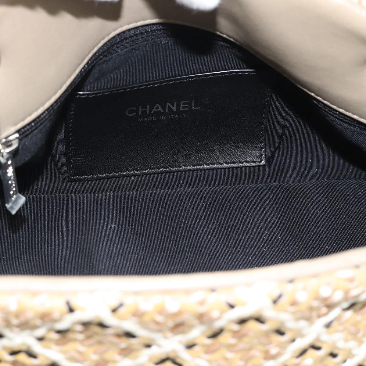 Chanel Just Mademoiselle Quilted Patent, Beige, Patent Leather, Handbag