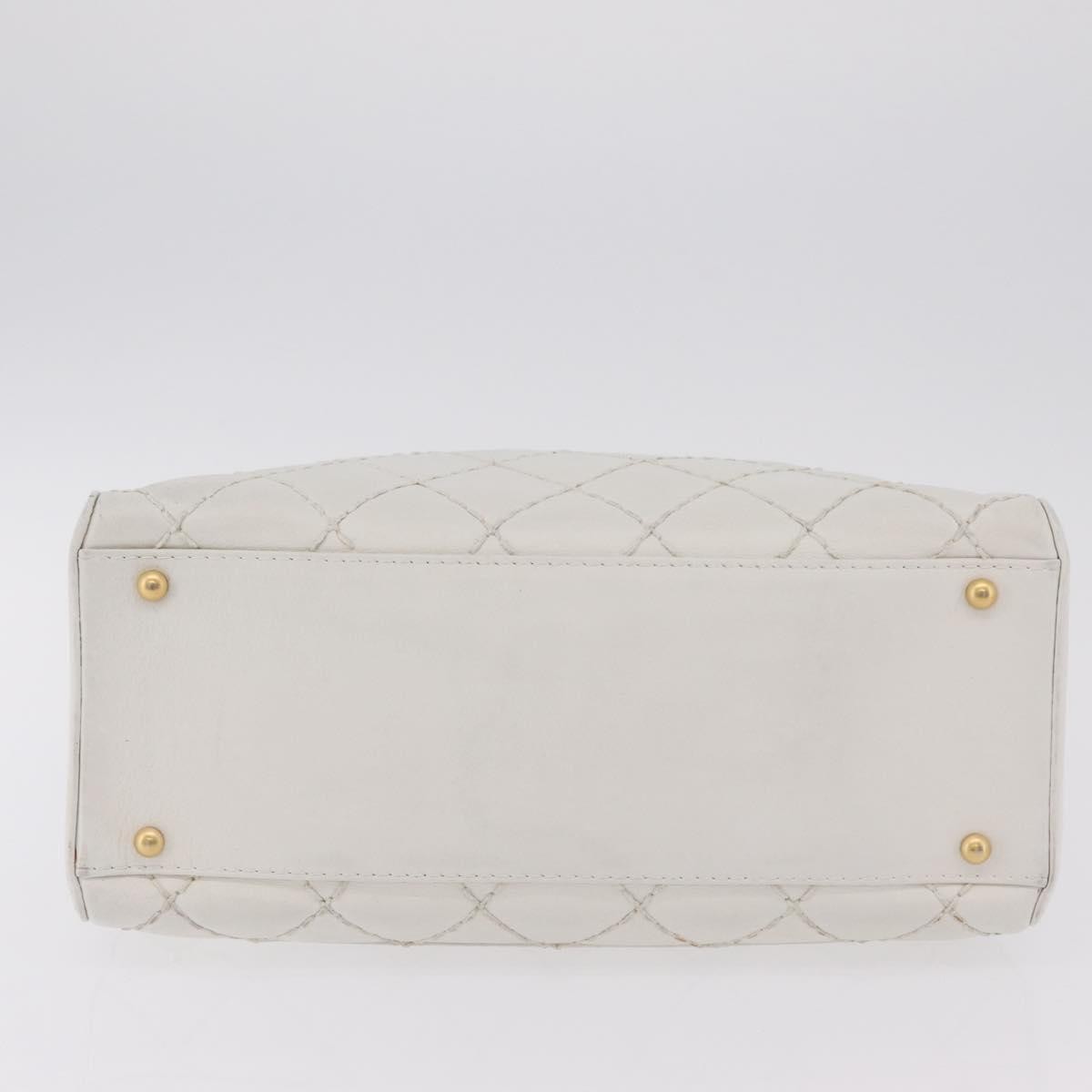Chanel Vintage CC Zip Around Bowler Quilted Caviar, White, Leather, Handbag