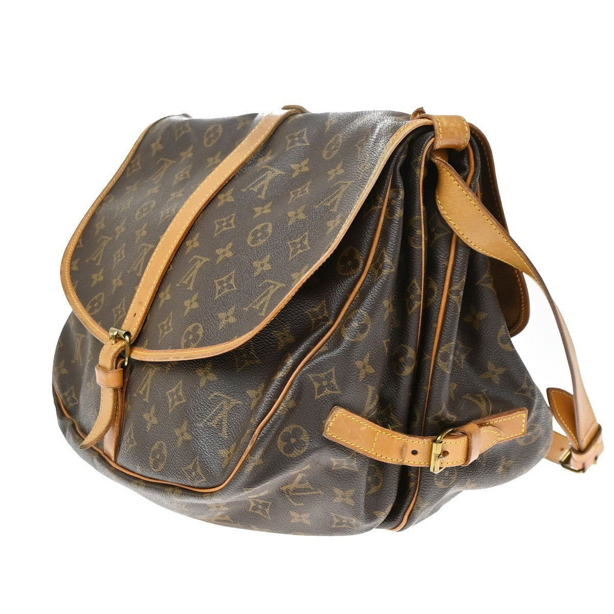 Louis Vuitton Saumur Monogram, Brown, Canvas, Shoulder Bag