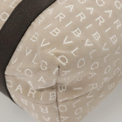 Bvlgari Logomania Canvas, Beige, Canvas, Shoulder Bag