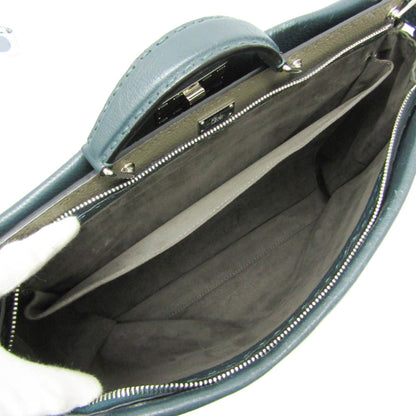 Fendi Monster Selleria Peekaboo Leather, Green, Leather, Handbag