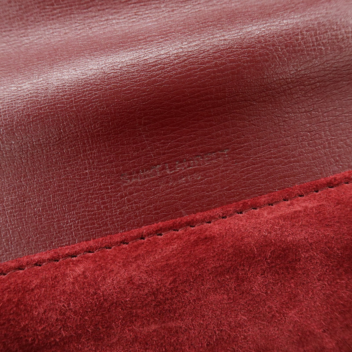 Saint Laurent Bellechasse Satchel Leather, Red, Leather, Handbag