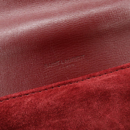 Saint Laurent Bellechasse Satchel Leather, Red, Leather, Handbag