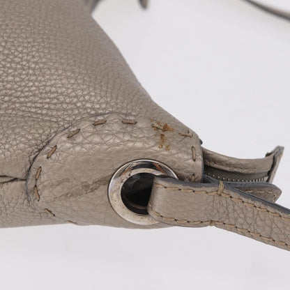 Fendi Selleria Leather, Silver, Leather, Crossbody Bag