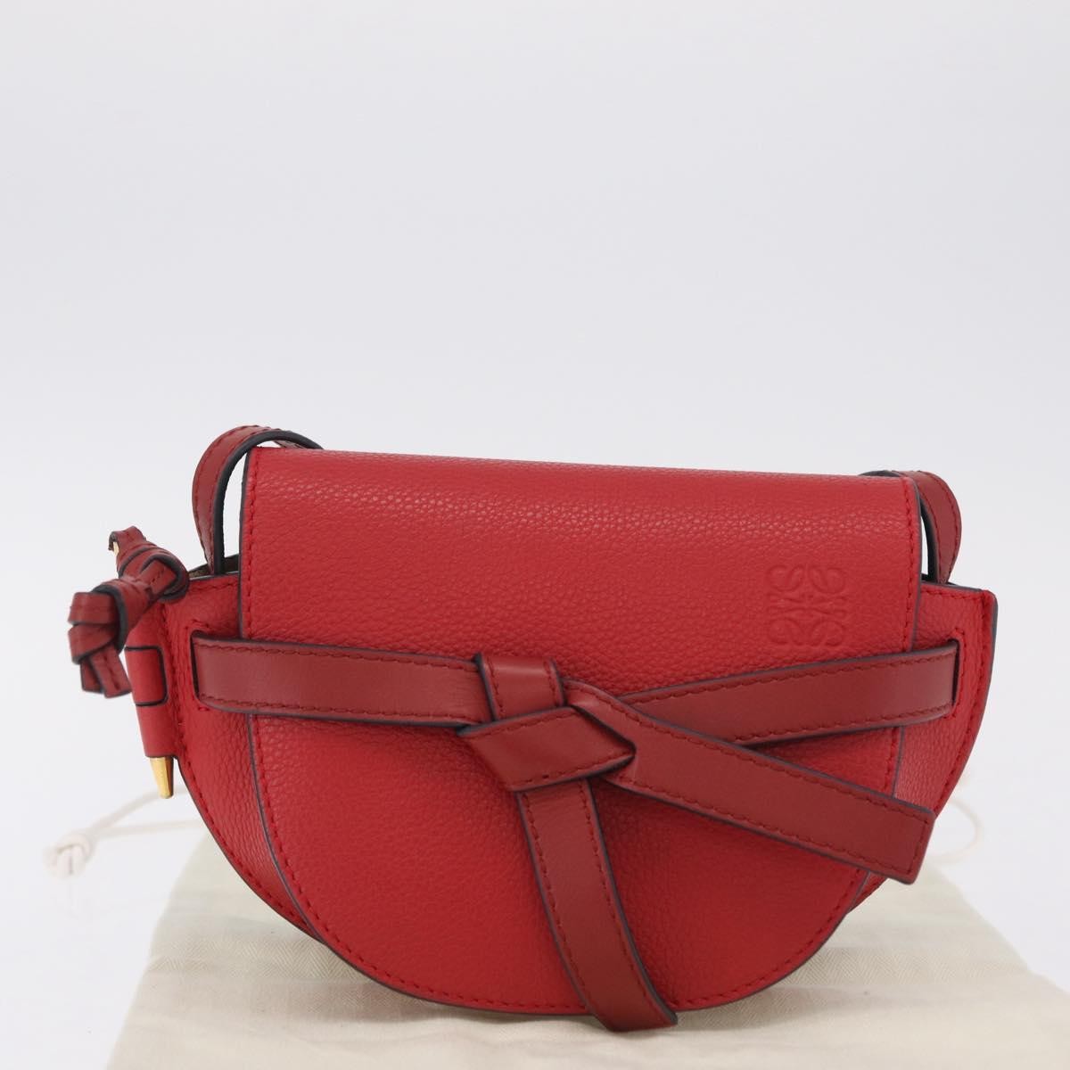 Loewe Metal Gate Leather, Red, Leather, Shoulder Bag