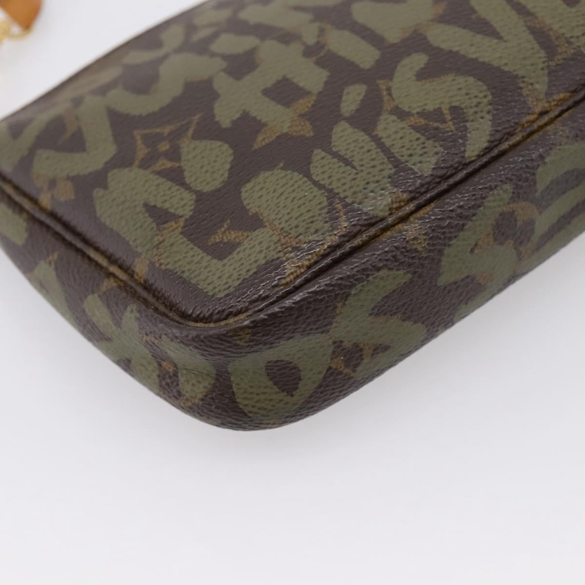 Louis Vuitton Pochette Accessoires Limited Edition Monogram Graffiti, Khaki, Canvas, Clutch