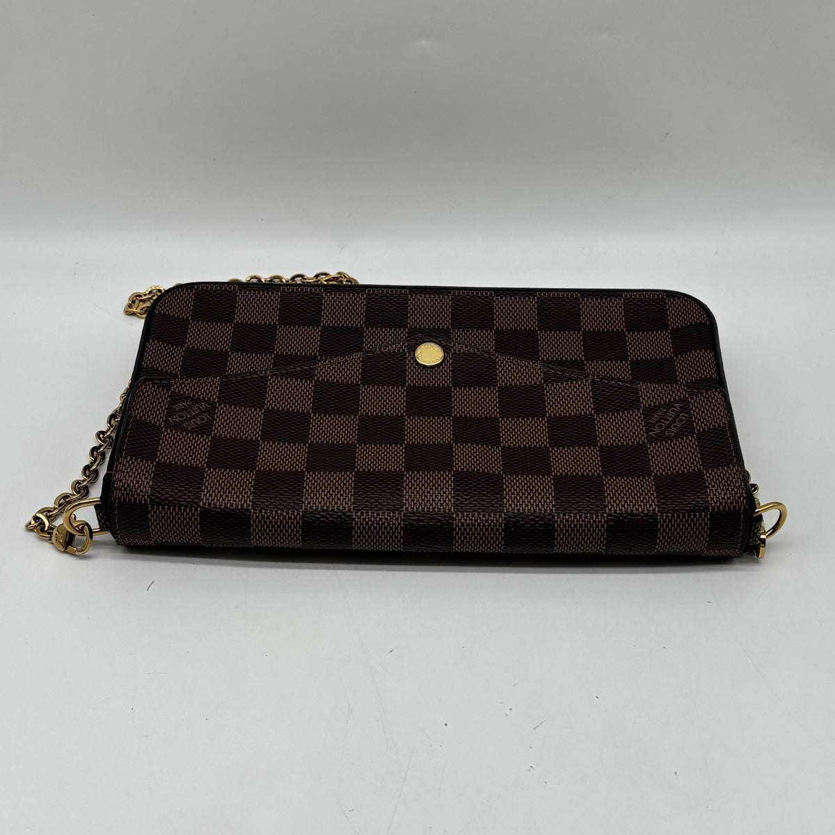 Louis Vuitton Pochette Damier, Brown, Canvas, Clutch