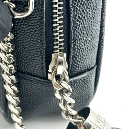 Saint Laurent Lou Camera Matelasse Chevron Leather, Black, Calfskin, Handbag