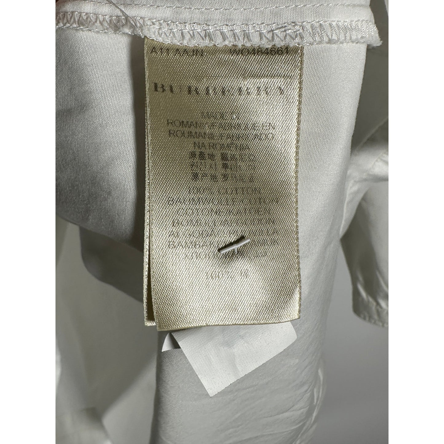 BURBERRY BRIT Poplin Cotton Bib Shirt White