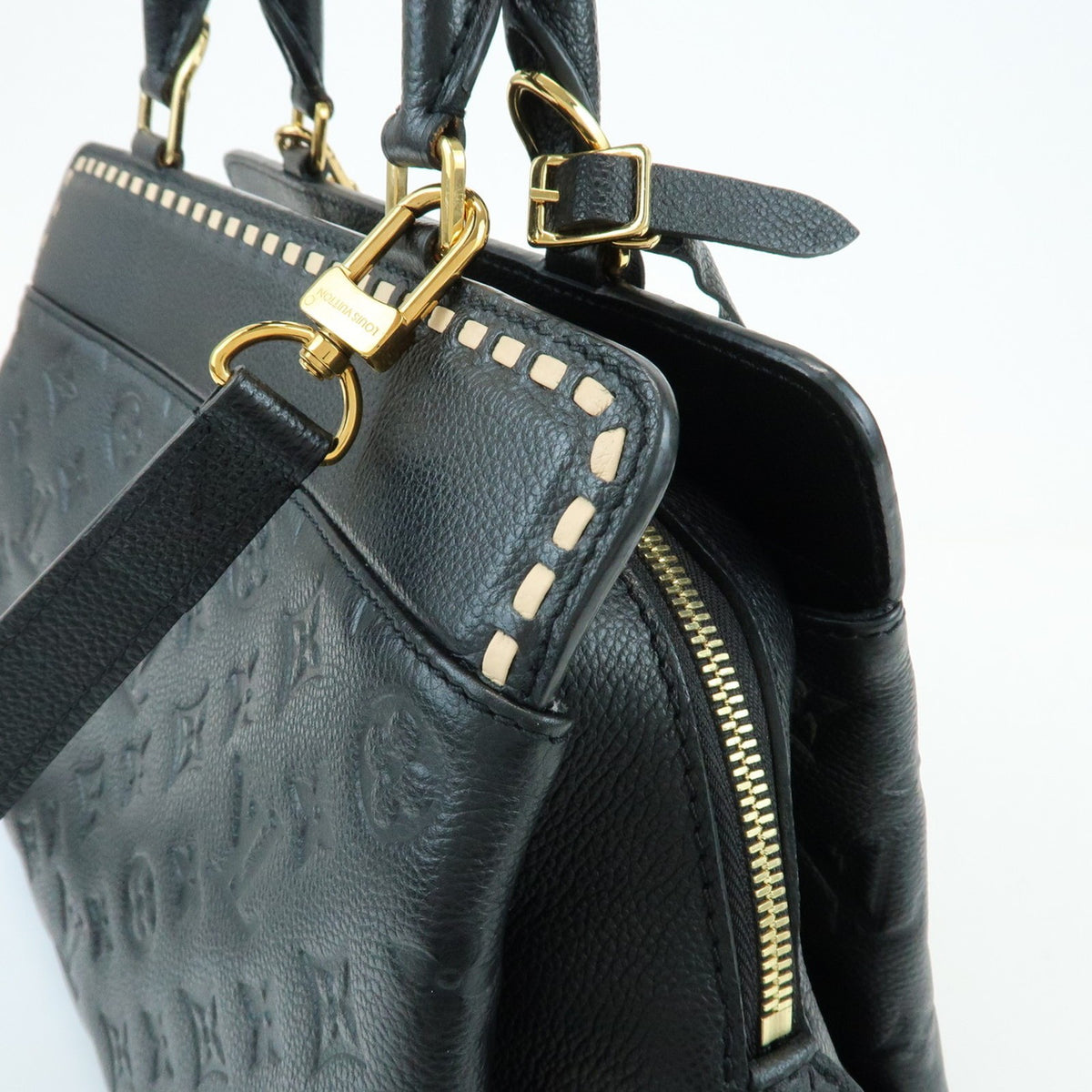 Louis Vuitton Vosges Whipstitch Monogram Empreinte Leather, Black, Leather, Handbag
