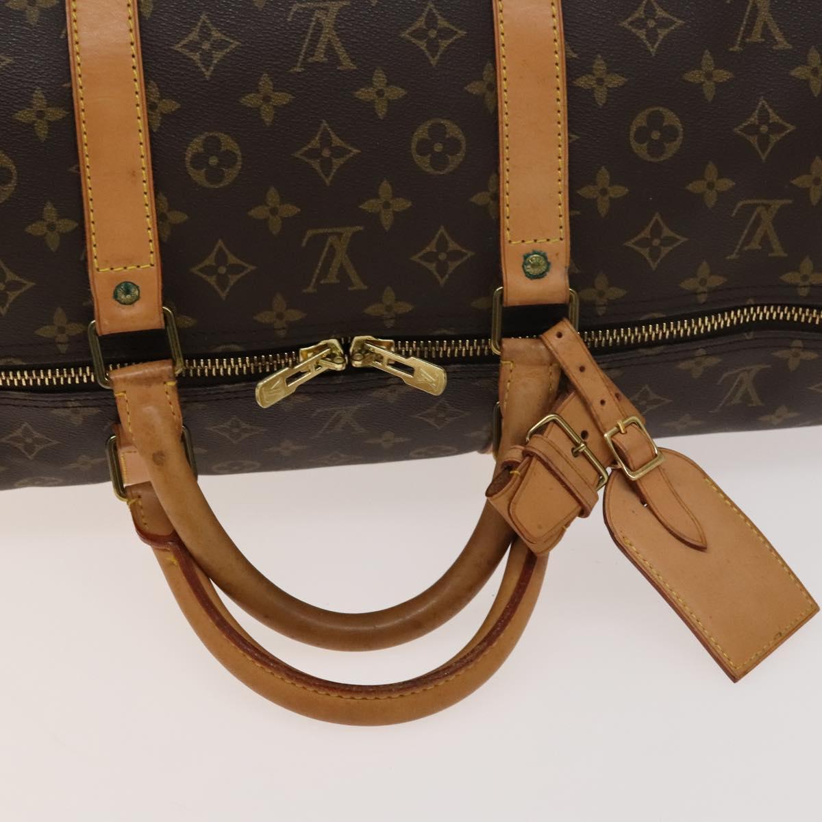 Louis Vuitton Keepall Bandouliere Bag Monogram Canvas, BROWN, CANVAS, Travel bag