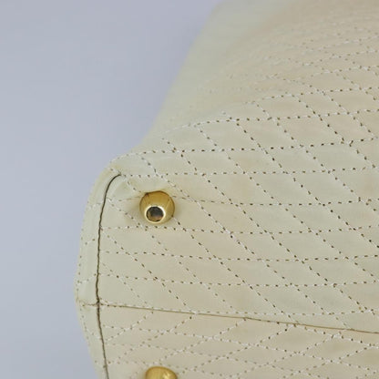 Bally Vintage Quilted Leather, Beige, Leather, Shoulder Bag