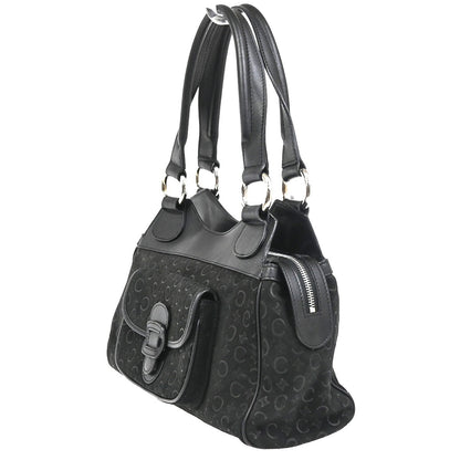 Celine C Macadam Suede, Black, Suede, Handbag