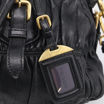 Prada Gaufre Convertible Satchel Nappa Leather, Black, Leather, Handbag
