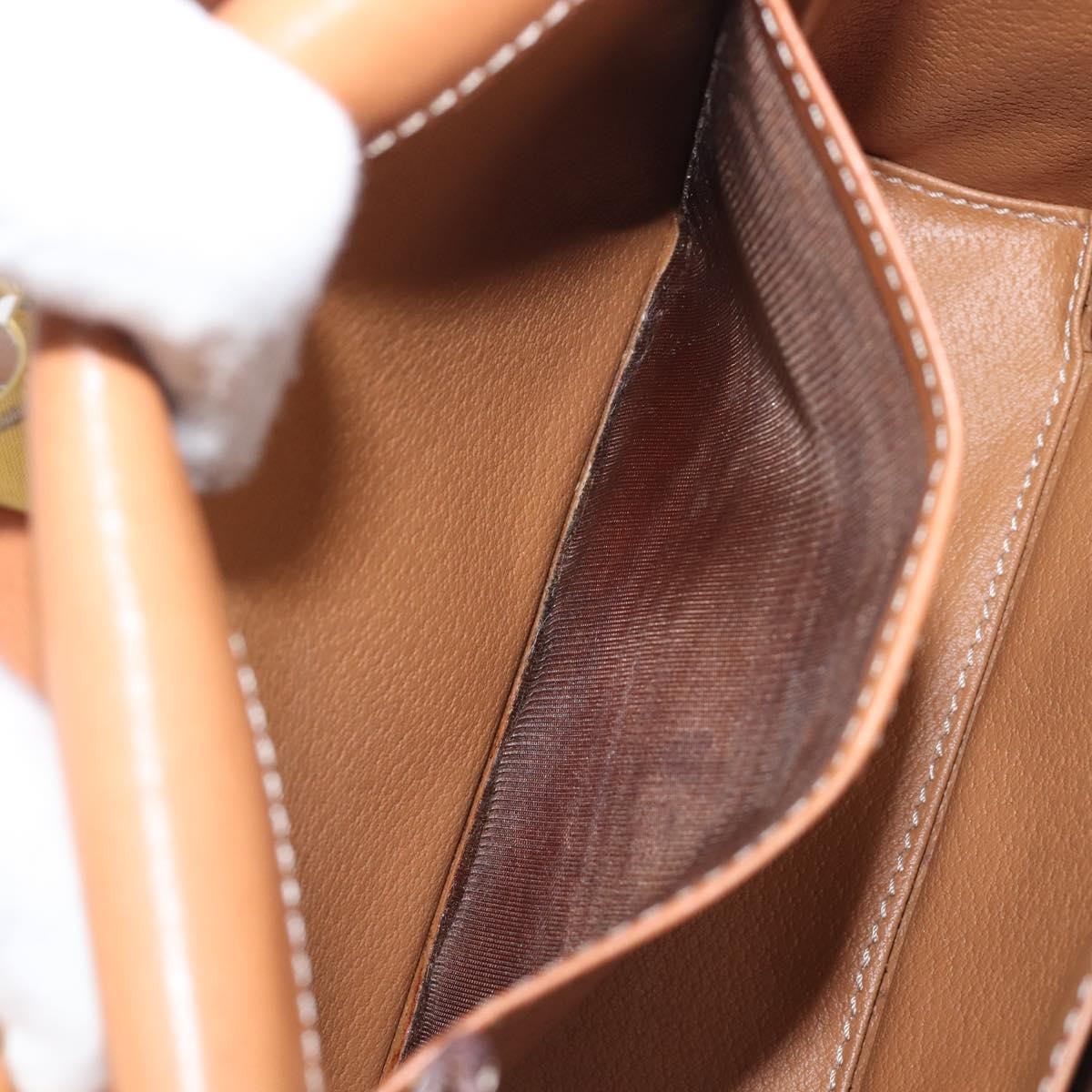 Celine Macadam Leather, Beige, Canvas, Shoulder Bag