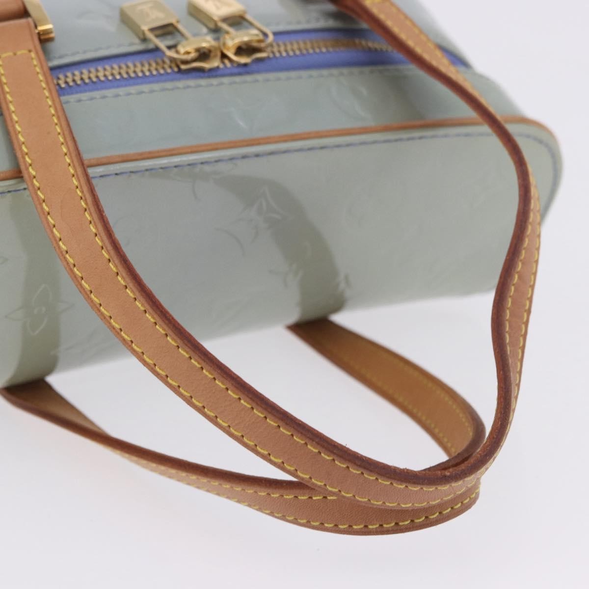 Louis Vuitton Sullivan Horizontal Monogram Vernis, Blue, Patent Leather, Handbag