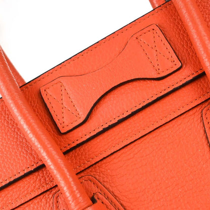 Celine Luggage Grainy Leather, Red, Leather, Handbag